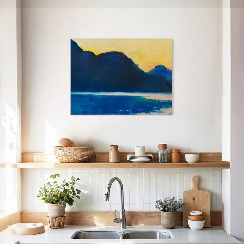 Sundown in Deep Blues and Yellow - Sage and Rose Prints