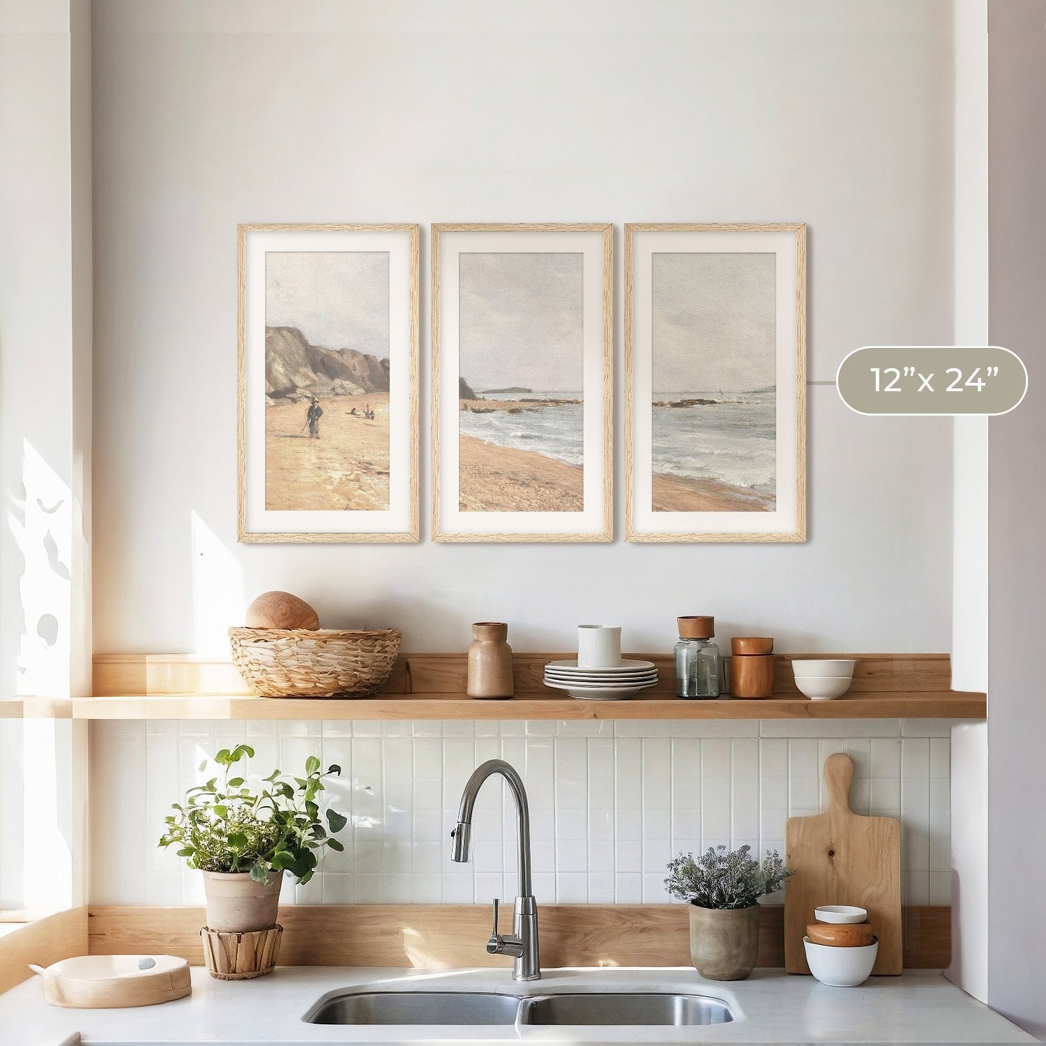 Coastal Wall Art -29-3x is a Coastal Painting of peaceful beach ideal for beach cottage and AirBnB interior decor sold by Sage and Rose Prints