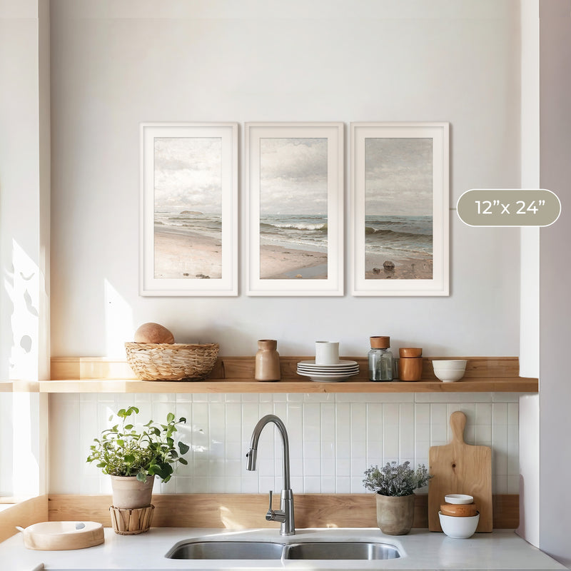 3 Piece Coastal Wall Art - Sage and Rose Prints