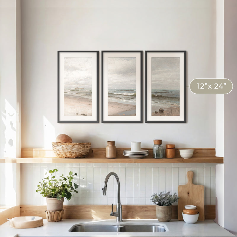 3 Piece Coastal Wall Art - Sage and Rose Prints
