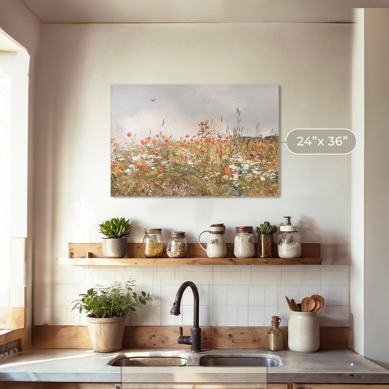 Poppies Spring Bloom Impressionist Painting No1 - Sage and Rose Prints