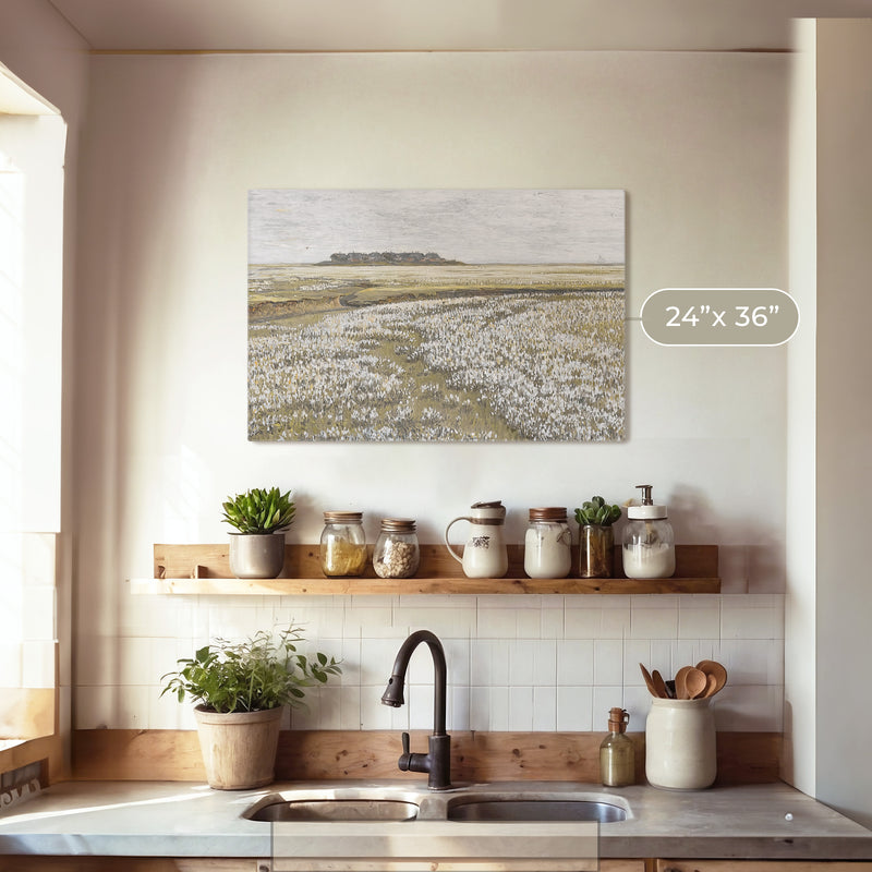 Flourishing Fields Landscape Painting No1 - Sage and Rose Prints