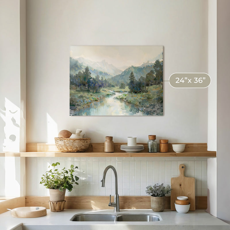 Rocky Mountain River Valley No2 - Sage and Rose Prints