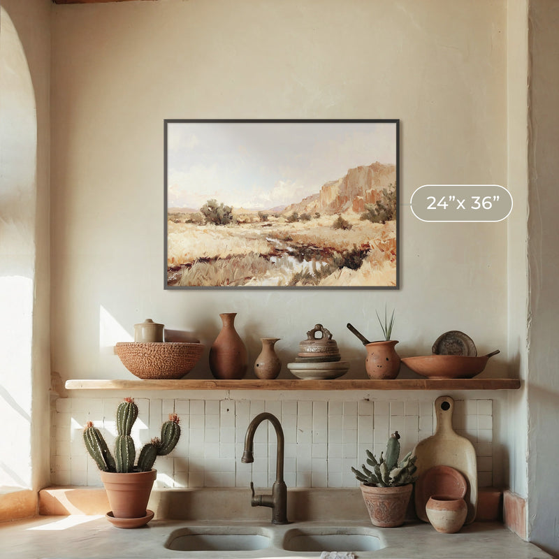 Desert Landscape in Burnt Orange and Tan - Sage and Rose Prints