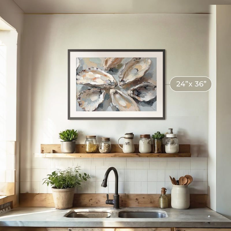 Oyster Shells Painting No2 - Sage and Rose Prints