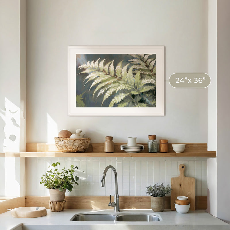 Fern Forest Leaf Botanical Art No2 - Sage and Rose Prints