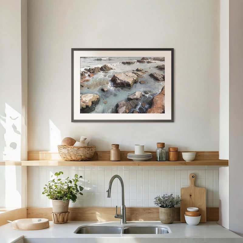 Rocky Shoreline at Low Tide No2 - Sage and Rose Prints