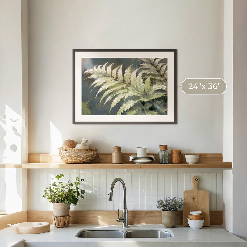 Fern Forest Leaf Botanical Art No2 - Sage and Rose Prints