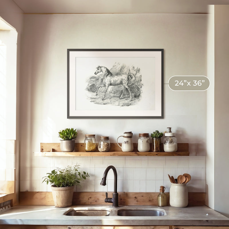 Horse Illustration 20-1x - Sage and Rose Prints