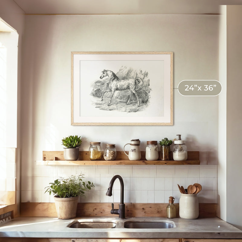 Horse Illustration 20-1x - Sage and Rose Prints