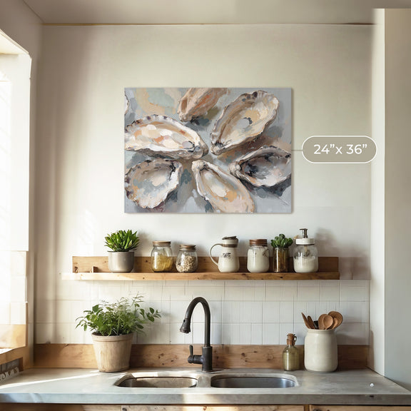 Oyster Shells Painting No2 - Sage and Rose Prints