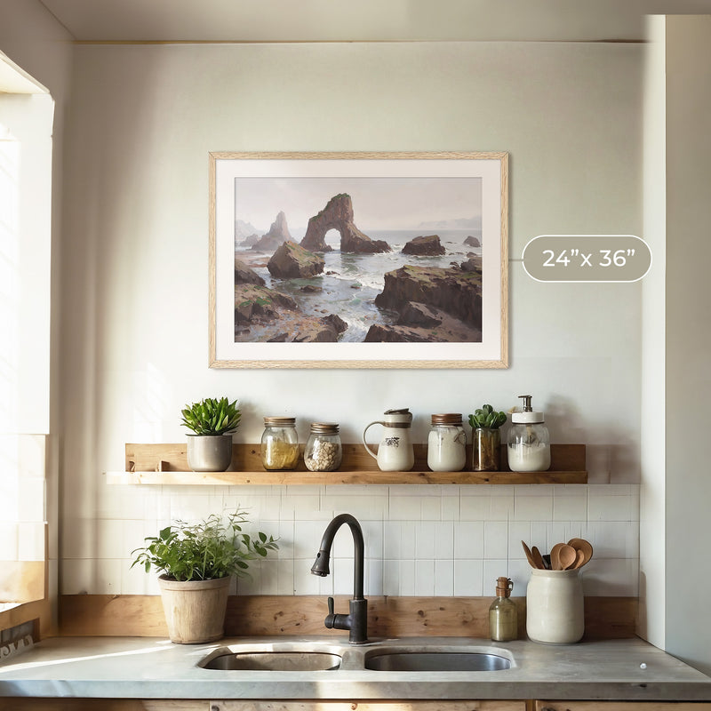 Coastal Rock Arches No2 - Sage and Rose Prints