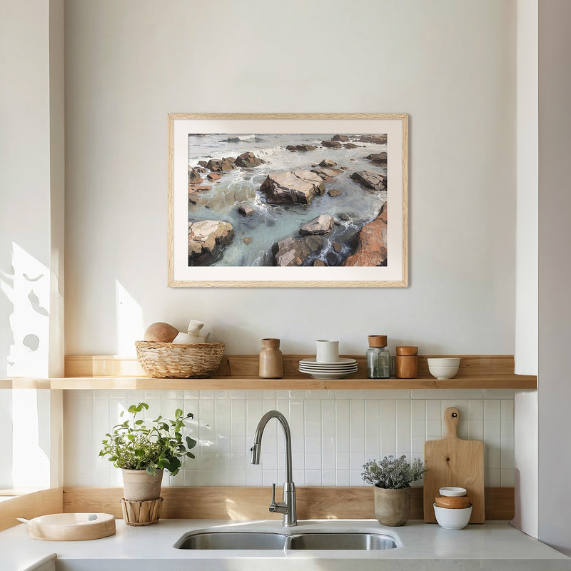 Rocky Shoreline at Low Tide No2 - Sage and Rose Prints