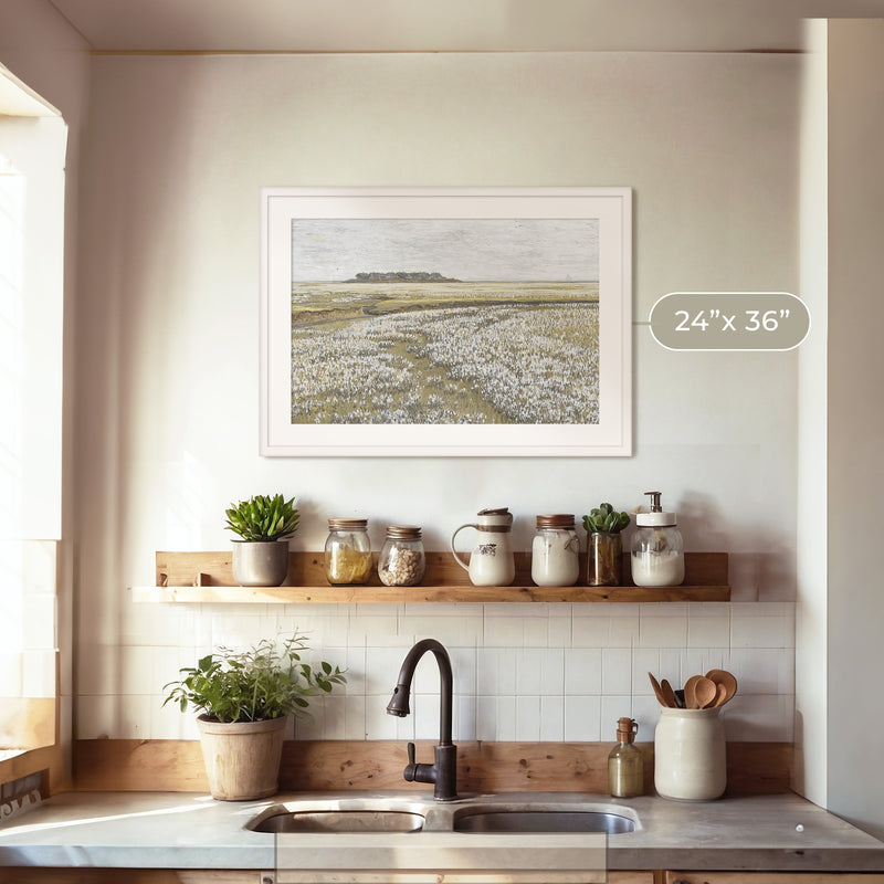 Flourishing Fields Landscape Painting No1 - Sage and Rose Prints