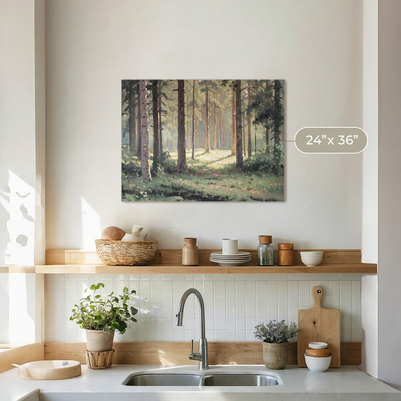 Sunny Forest Clearing Painting No2 - Sage and Rose Prints