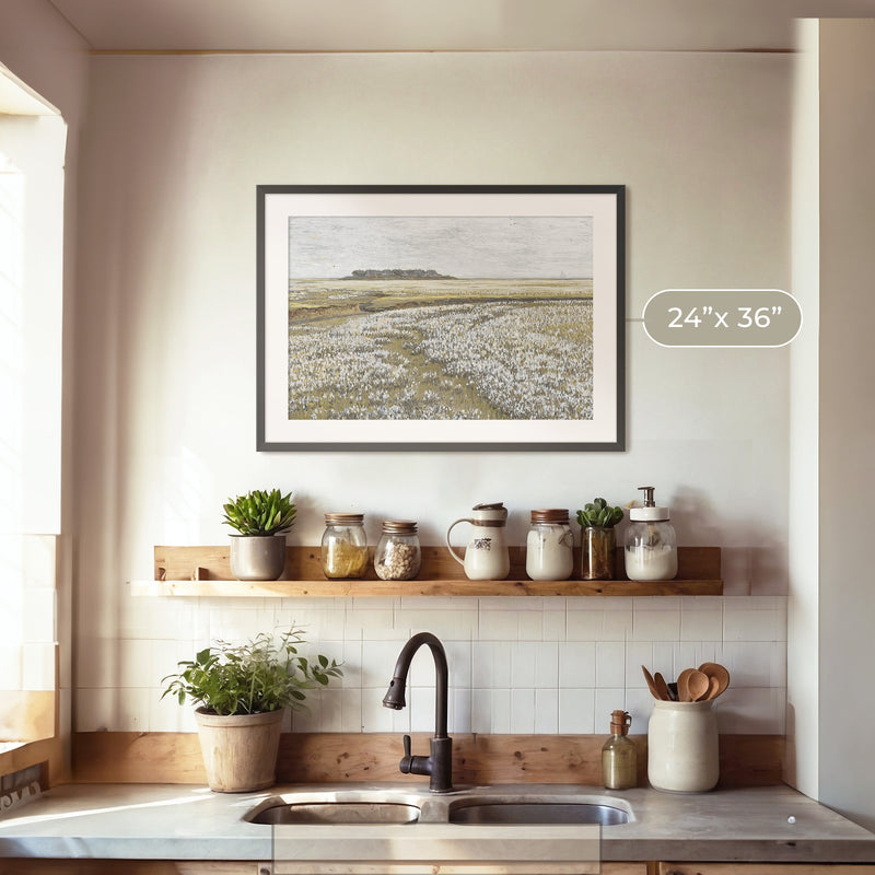 Flourishing Fields Landscape Painting No1 - Sage and Rose Prints