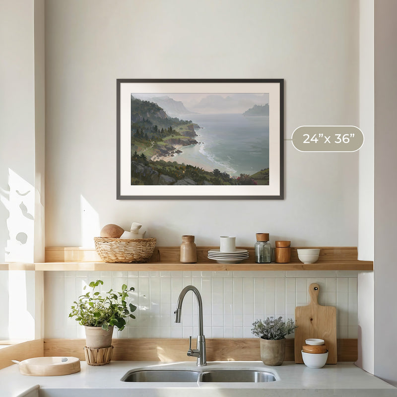 Pacific Coast Painting No2 - Sage and Rose Prints