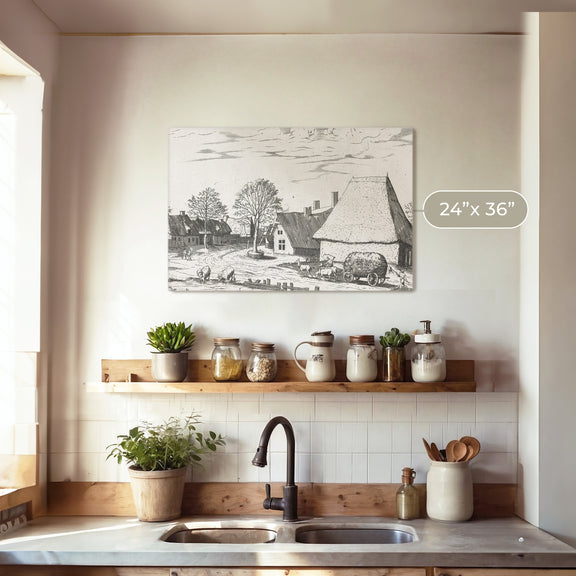 Cottagecore Black and White Illustration - Sage and Rose Prints