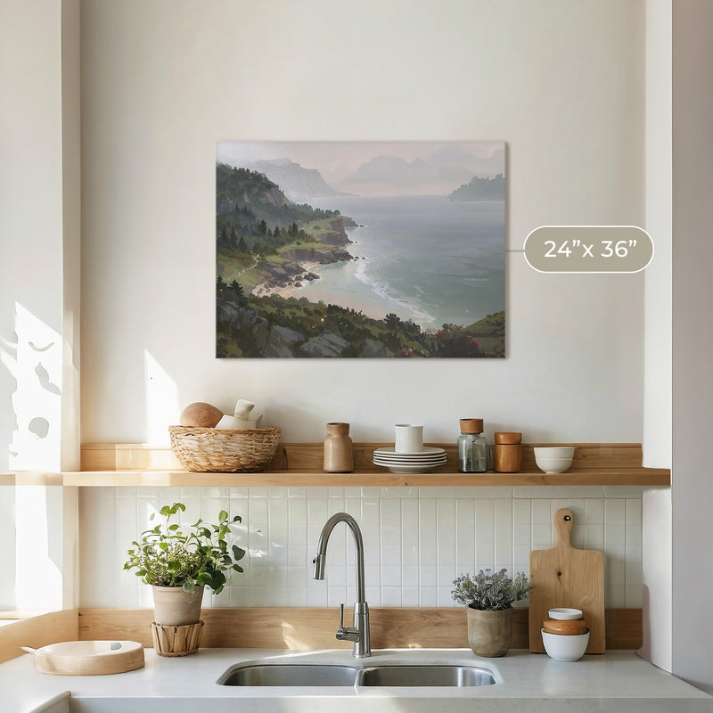 Pacific Coast Painting No2 - Sage and Rose Prints