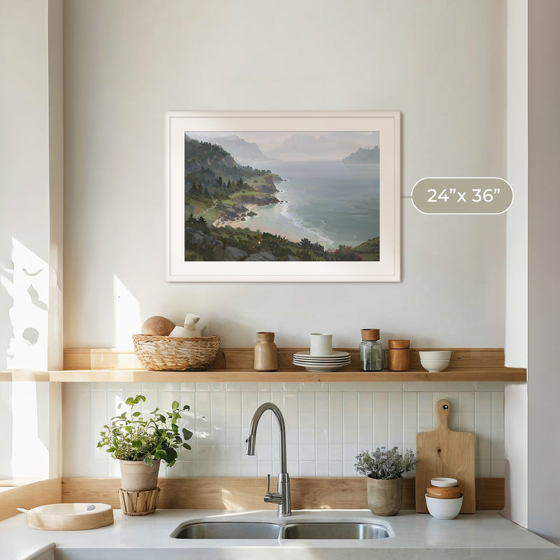 Pacific Coast Painting No2 - Sage and Rose Prints