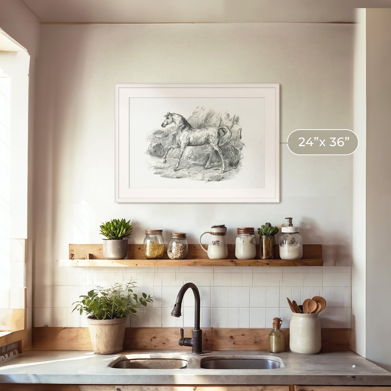 Horse Illustration 20-1x - Sage and Rose Prints