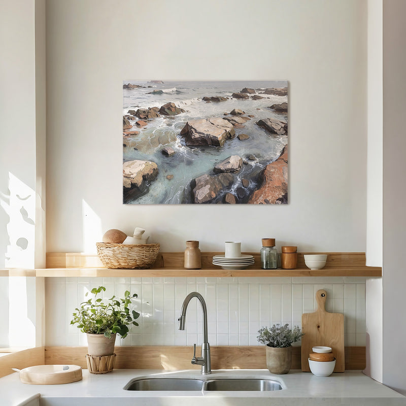 Rocky Shoreline at Low Tide No2 - Sage and Rose Prints