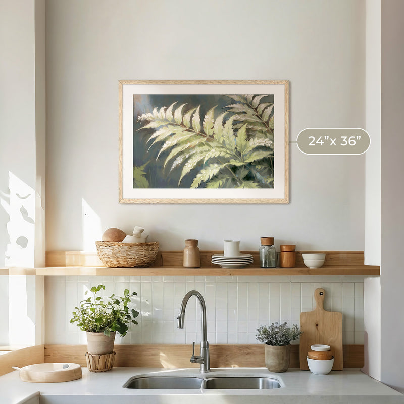 Fern Forest Leaf Botanical Art No2 - Sage and Rose Prints