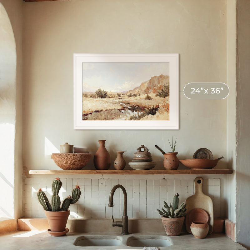 Desert Landscape in Burnt Orange and Tan - Sage and Rose Prints