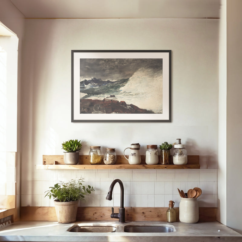Moody Ocean in Shades of Pewter No2 - Sage and Rose Prints