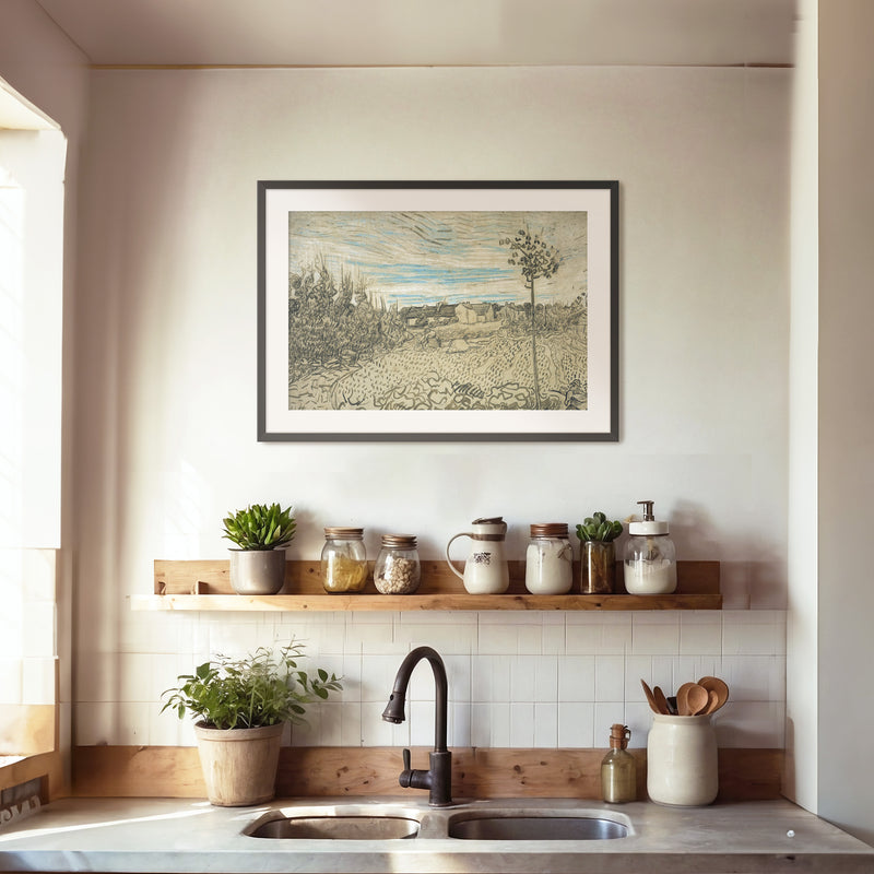 Wheat Field Painted by Van Gough - Sage and Rose Prints