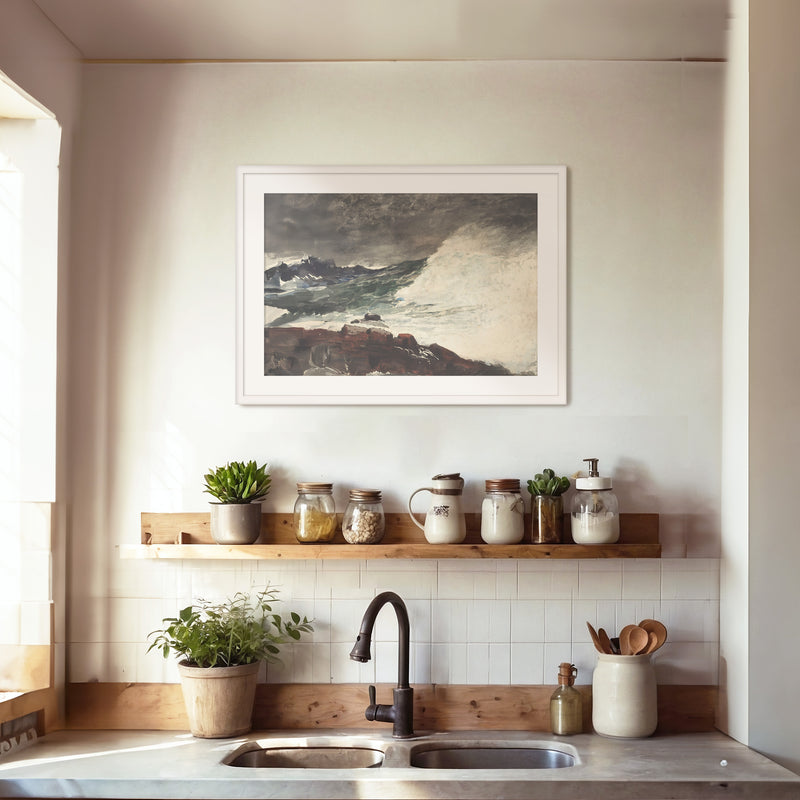 Moody Ocean in Shades of Pewter No2 - Sage and Rose Prints