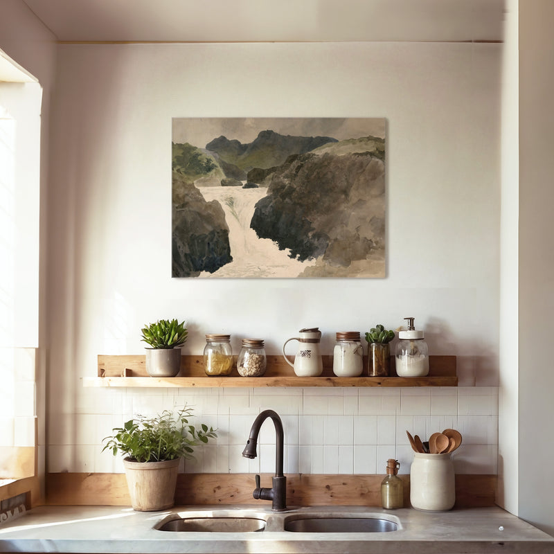 River Rapids Muted Watercolor No2 - Sage and Rose Prints