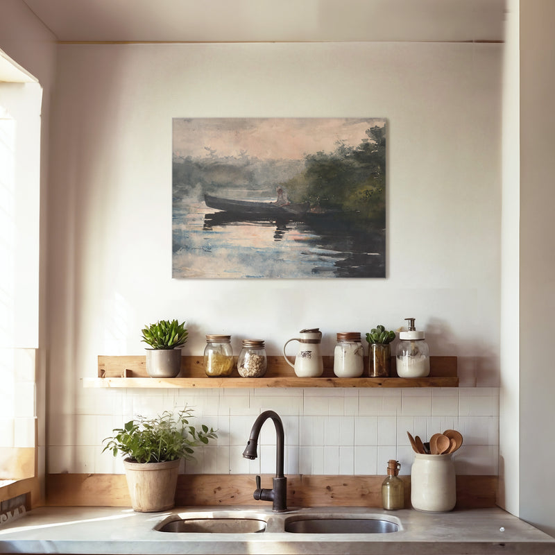 Muted Waters Fishing Watercolor No2 - Sage and Rose Prints