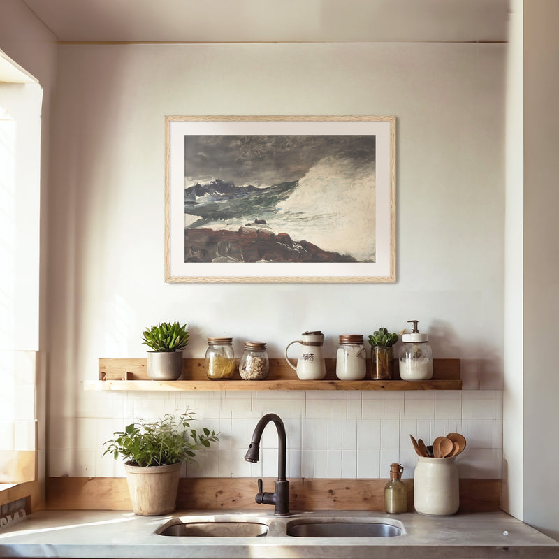 Moody Ocean in Shades of Pewter No2 - Sage and Rose Prints