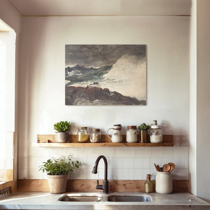 Moody Ocean in Shades of Pewter No2 - Sage and Rose Prints