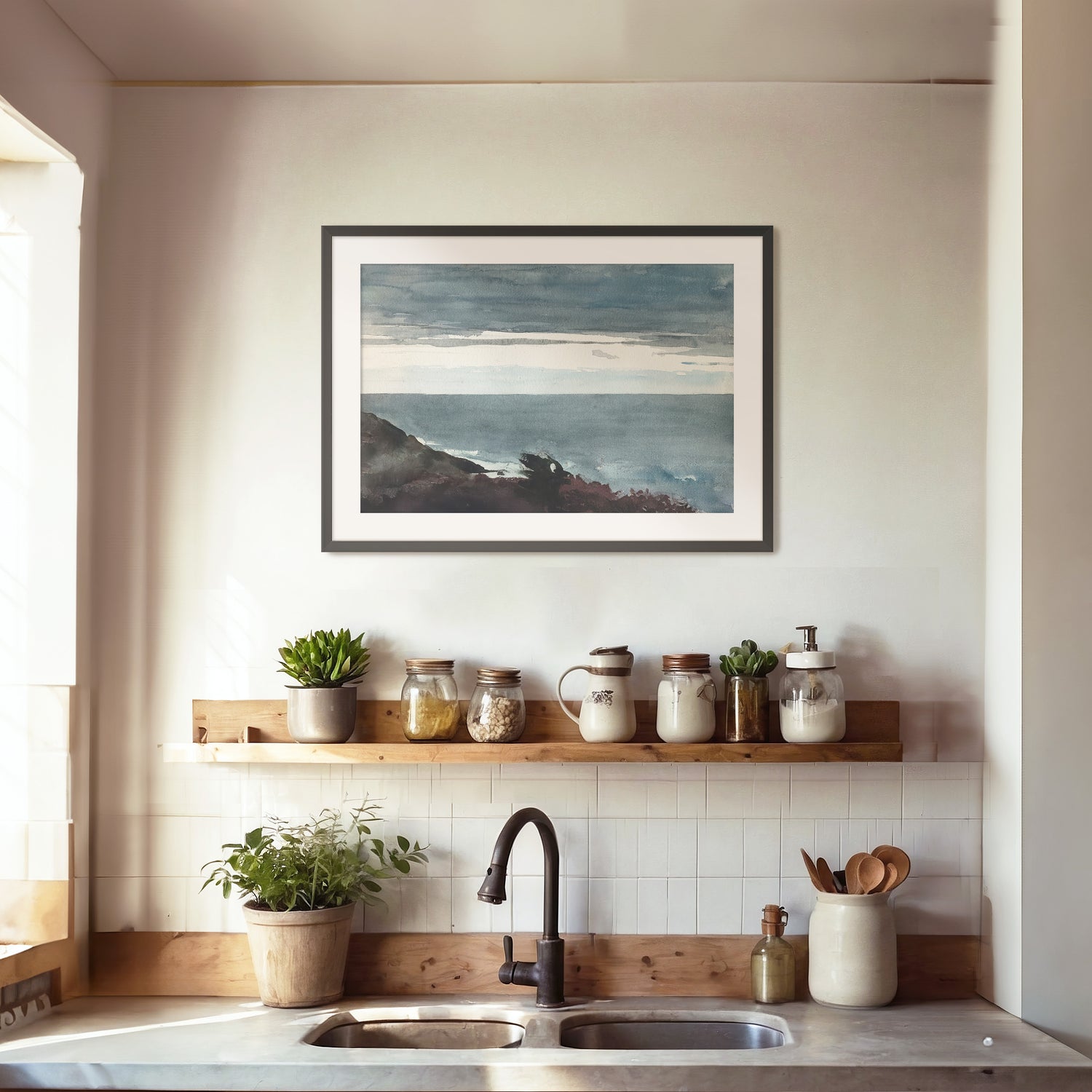 Slate Blue Seascape Print No2 - Sage and Rose Prints