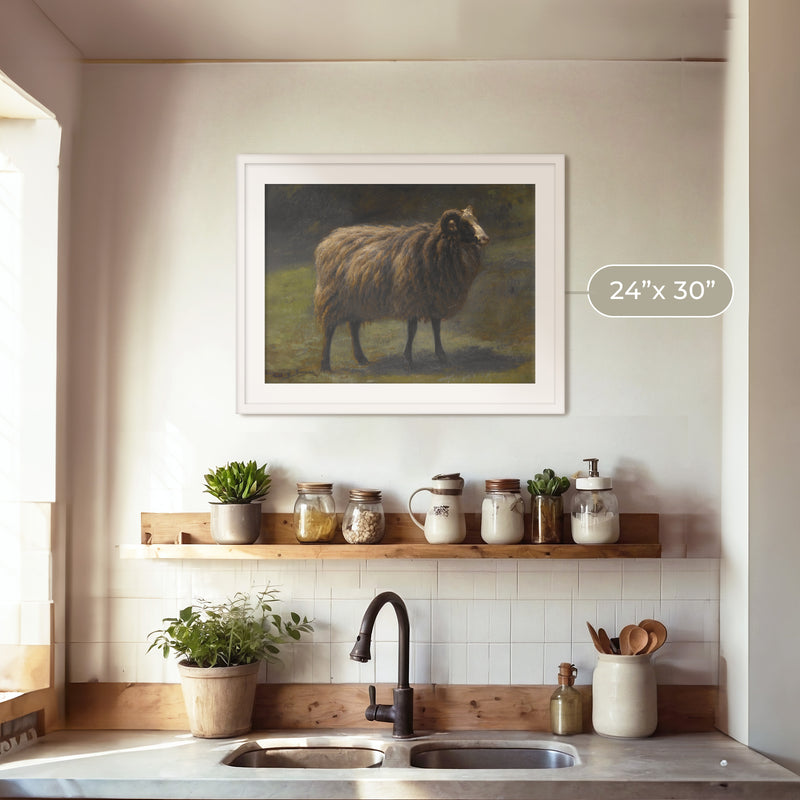 Romanticism Revival Sheep Art Print No2 - Sage and Rose Prints