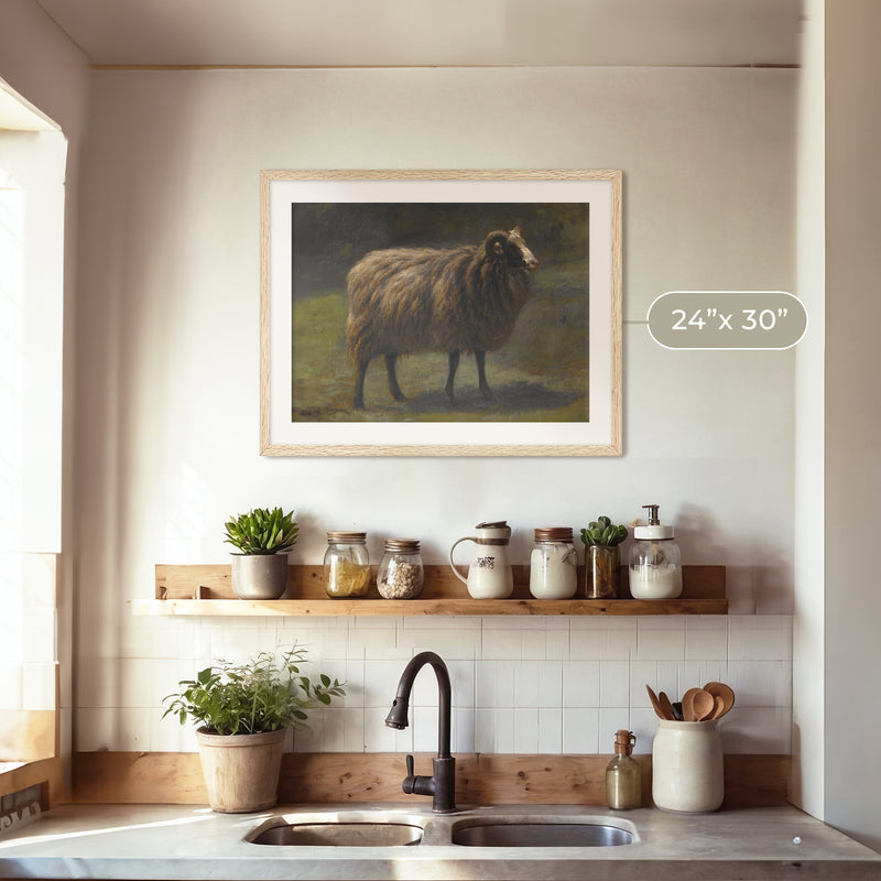 Romanticism Revival Sheep Art Print No2 - Sage and Rose Prints