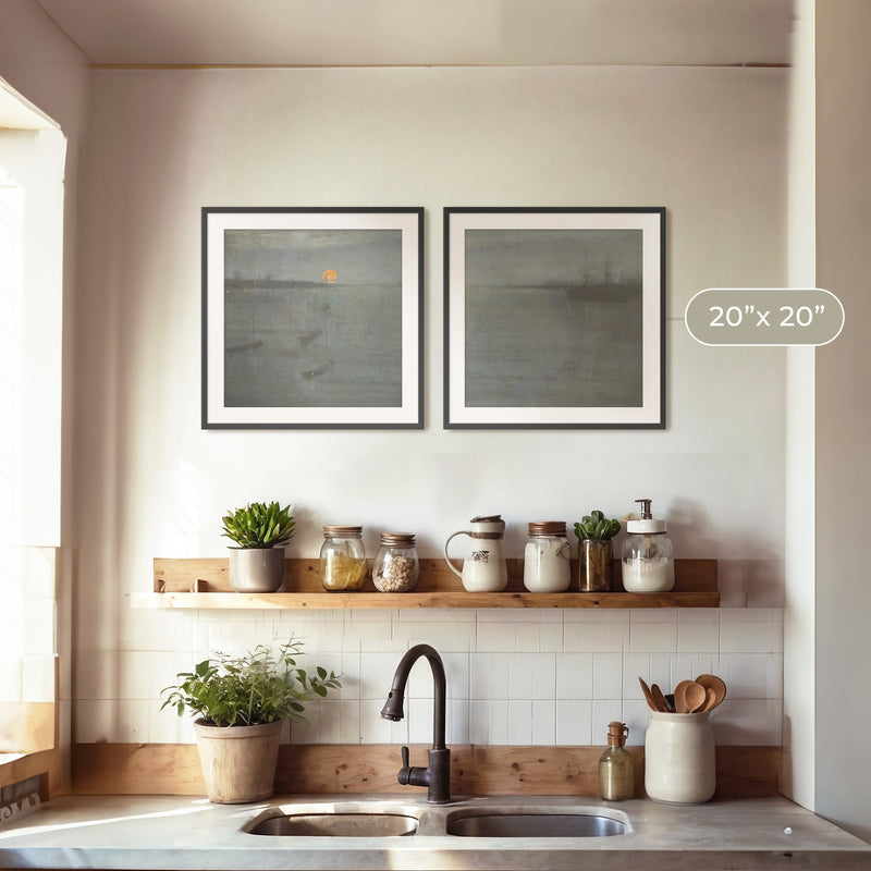 Moonstone Blue Ocean 2-Panel Art Set - Sage and Rose Prints