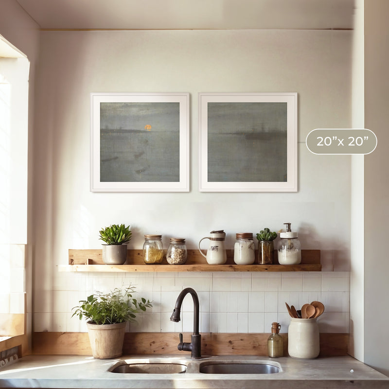 Moonstone Blue Ocean 2-Panel Art Set - Sage and Rose Prints