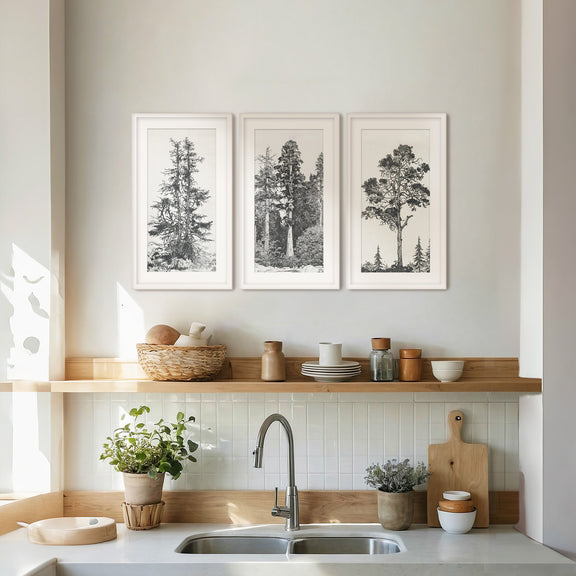 Mountain Package - Living Room A - 3x - Sage and Rose Prints