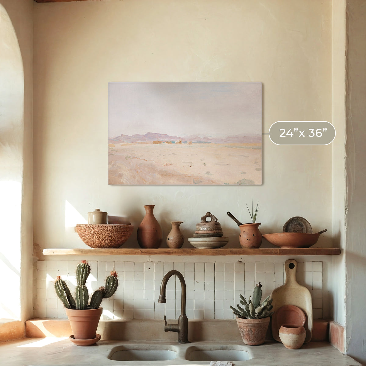 Muted Desert Painting - Sage and Rose Prints