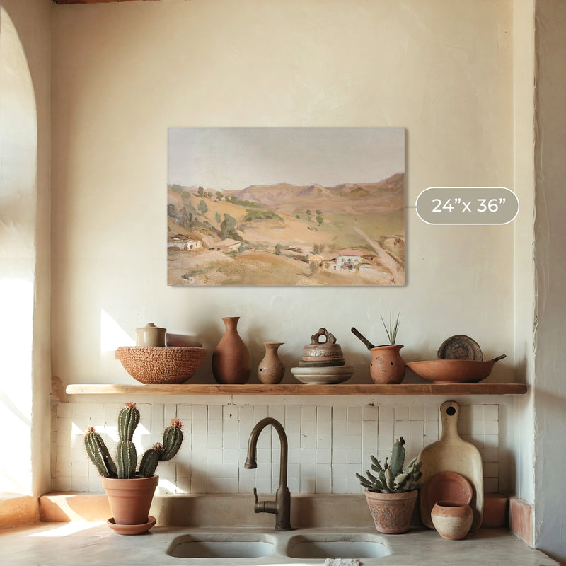 Vintage Desert Landscape Print - Sage and Rose Prints