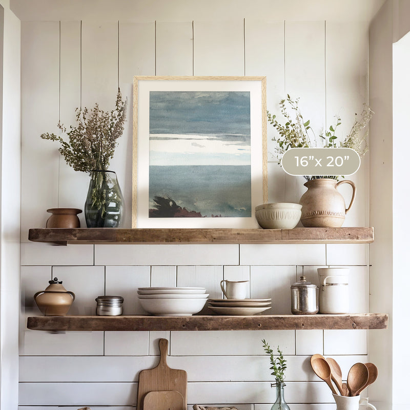 Slate Blue Seascape Print No1 - Sage and Rose Prints