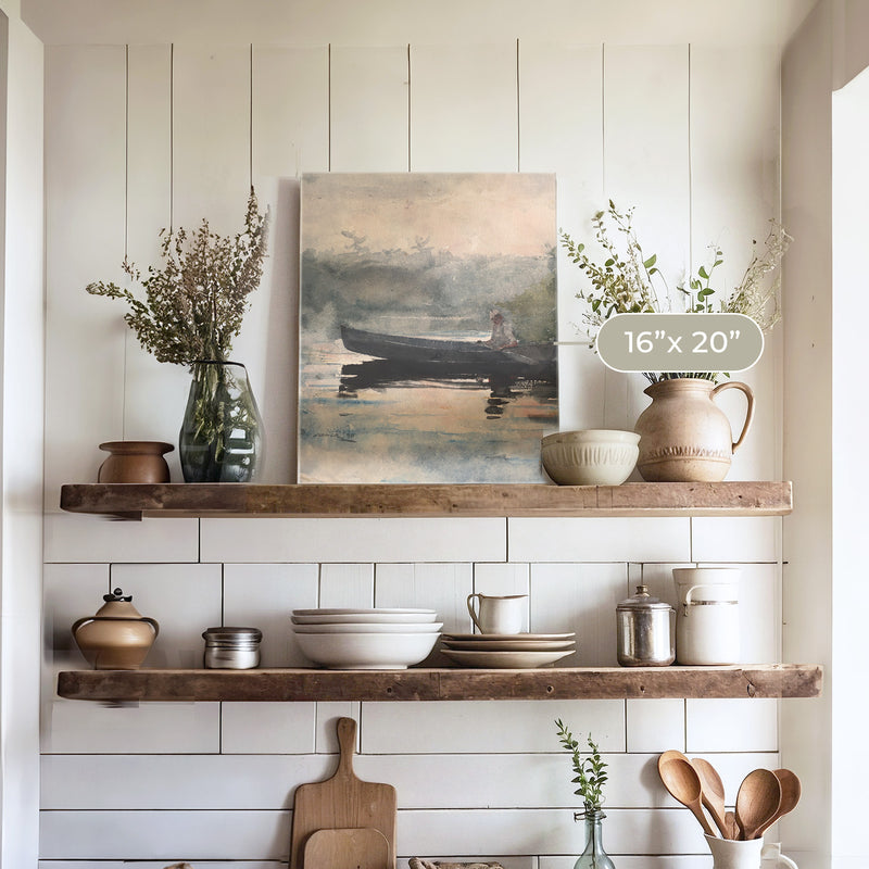 Muted Waters Fishing Watercolor No1 - Sage and Rose Prints