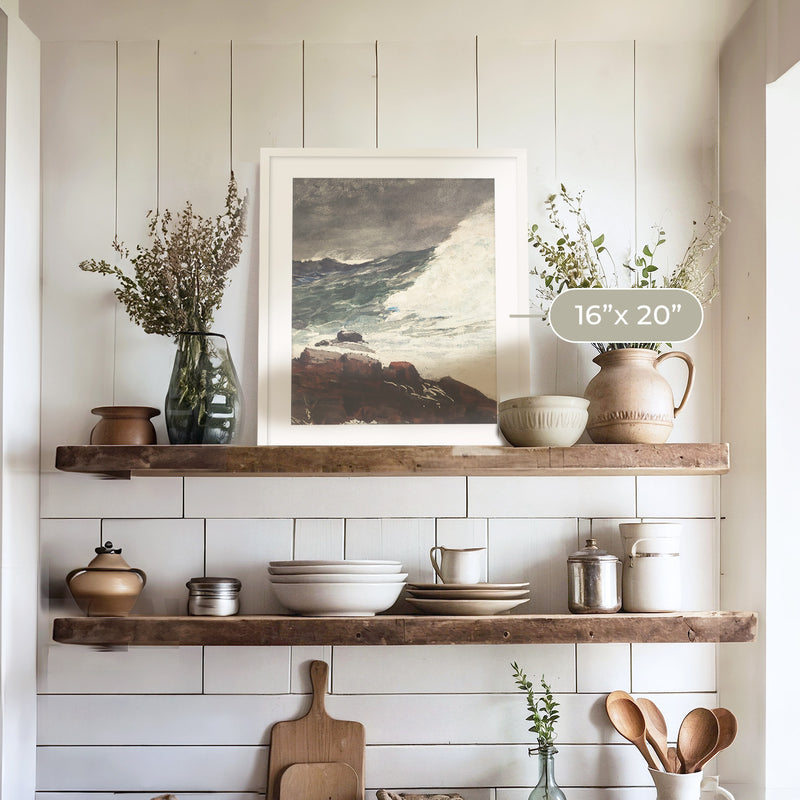 Moody Ocean in Shades of Pewter No1 - Sage and Rose Prints