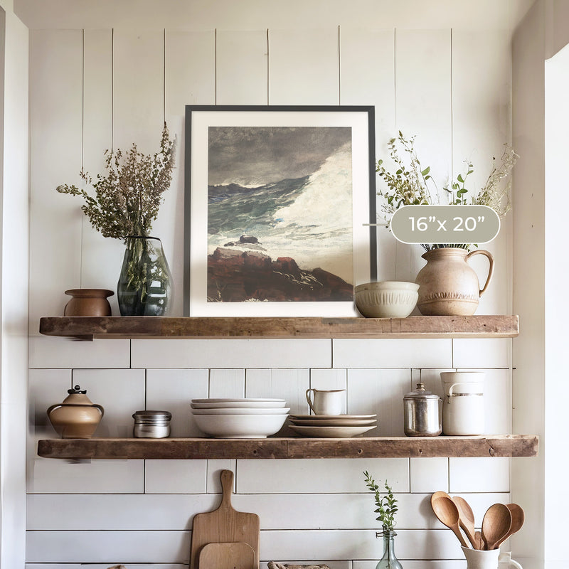 Moody Ocean in Shades of Pewter No1 - Sage and Rose Prints