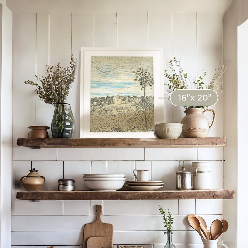 Wheat Field Painted by Vincent Van Gough - Sage and Rose Prints