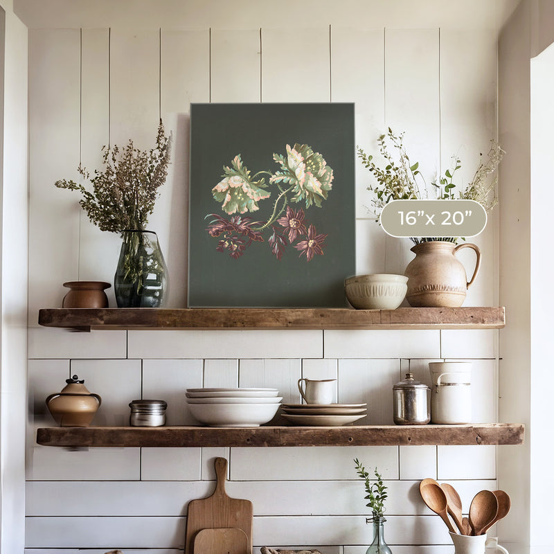 Green Floral Botanical Print No1 - Sage and Rose Prints