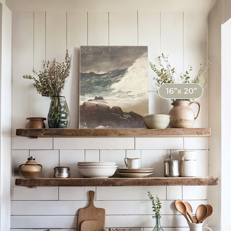 Moody Ocean in Shades of Pewter No1 - Sage and Rose Prints